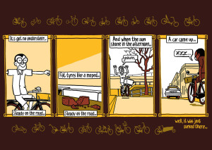 Stripverhaal over blues, rock, muziek, fietsen. Ronald van der Heide is striptekenaar en tekent de stijl van de klare lijn. Hij tekent strips in klare lijn en stripverhalen, educatieve strips, informatie strips, graphic novels. Gevestigd te Utrecht en lid van Inktpot.